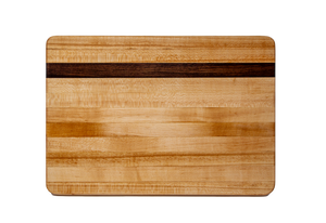 READY TO SHIP - Side Grain Board in Maple with Walnut Accent (9.5" x 13.5")