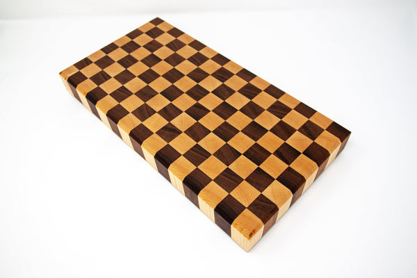 End Grain Checkered Cutting Board - Walnut & Maple