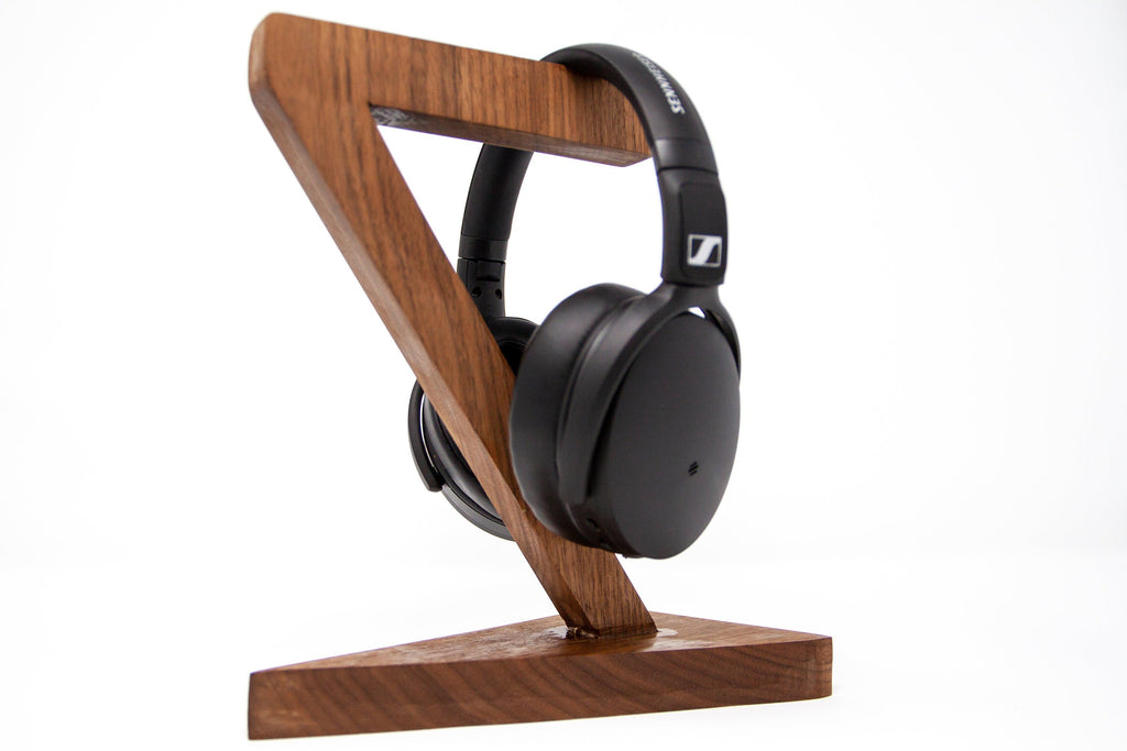 Headphone Stand Wood and Steel Wood Headphone Stand Headset Stand