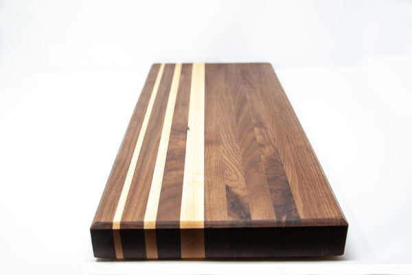 Side Grain Walnut Cutting Board w/Maple Accents