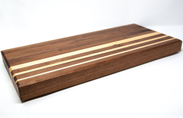 Side Grain Walnut Cutting Board w/Maple Accents