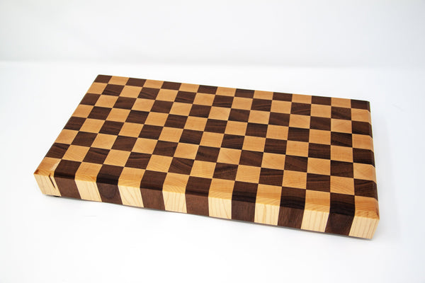 End Grain Checkered Cutting Board - Walnut & Maple