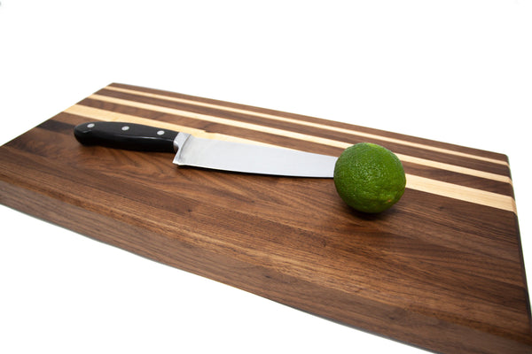 Side Grain Walnut Cutting Board w/Maple Accents