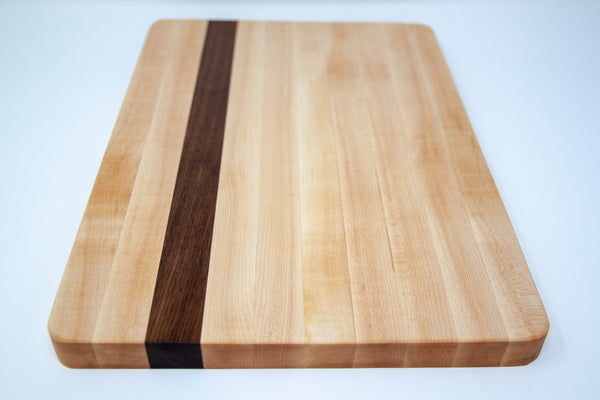 Side Grain Board in Maple with Walnut Accent