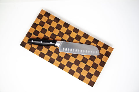 End Grain Checkered Cutting Board - Walnut & Maple